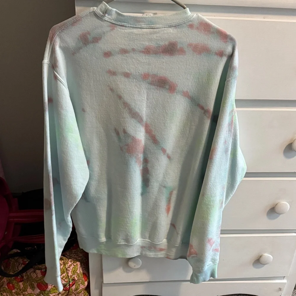 La Solas Light Blue Tie-Dye Crewneck Sweatshirt